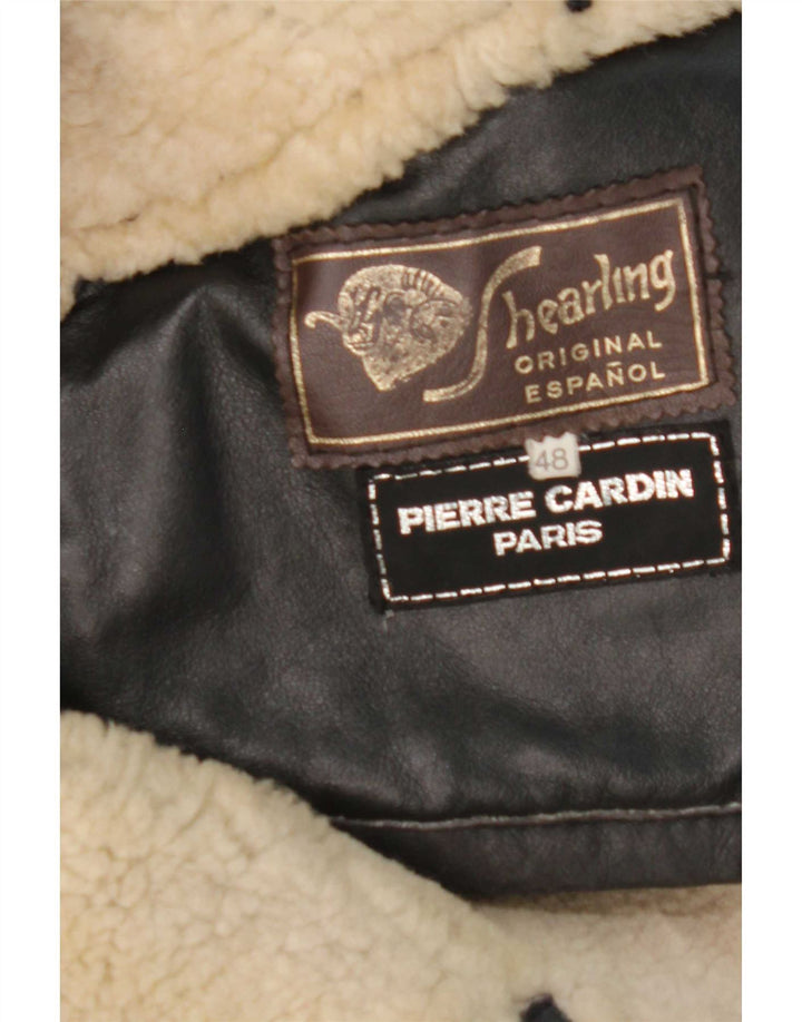 Męska kurtka Shearling Pierre Cardin IT 48, średnia czarna skóra