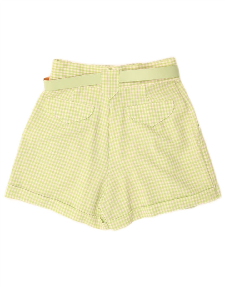 Damskie spodenki chino z wysokim stanem PIMKIE IT 44 Medium W26 Green Gingham