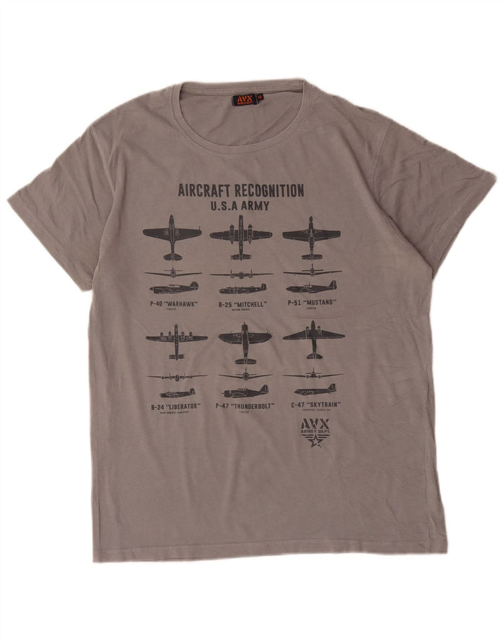Męska koszulka graficzna Avirex Top Medium Grey