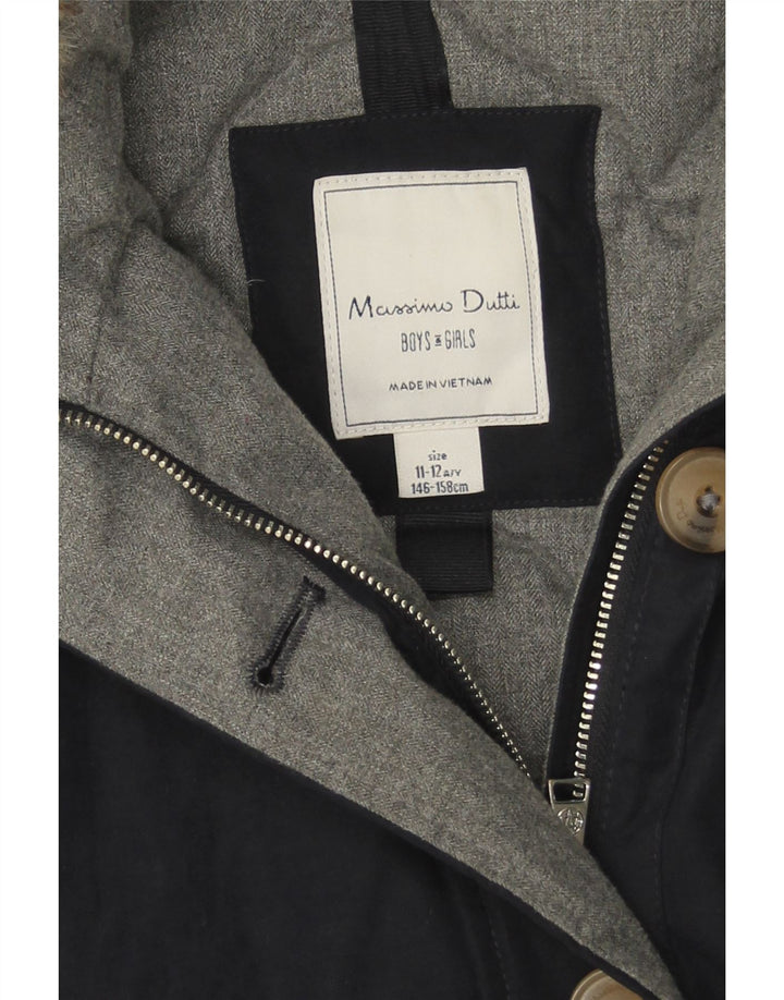 Kurtka dziewczęca Massimo Dutti z kapturem i parką 11-12 lat, granatowa