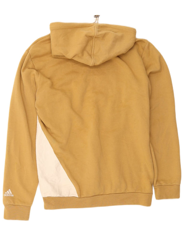 Męska bluza z kapturem Adidas Graphic, średnia żółta bawełna