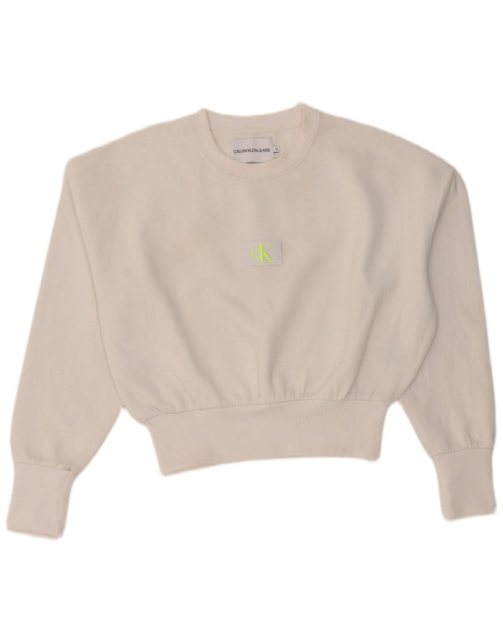 Damska bluza oversize Calvin Klein Jeans UK 14, średnia biel