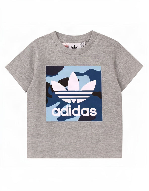 Adidas Baby Boys Graphic T-Shirt Top 12-18 miesięcy Szara bawełna