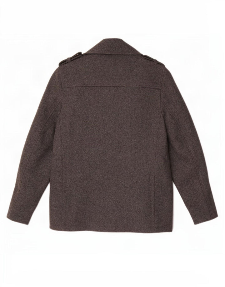 Płaszcz męski John Rocha Pea Coat UK 38 Średni szary wełniany