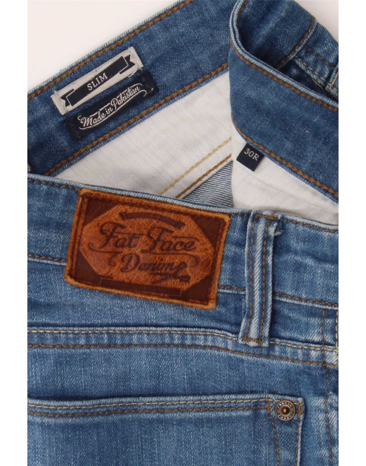 Męskie jeansy slim fit Fat Face W30 L31 Niebieskie bawełniane