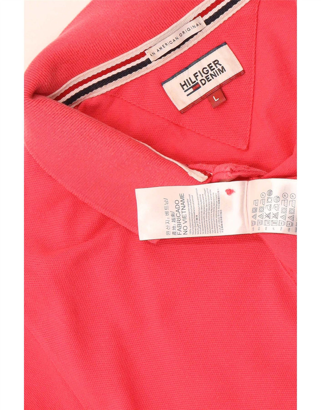 Męska koszulka polo Tommy Hilfiger, duża, różowa, bawełniana