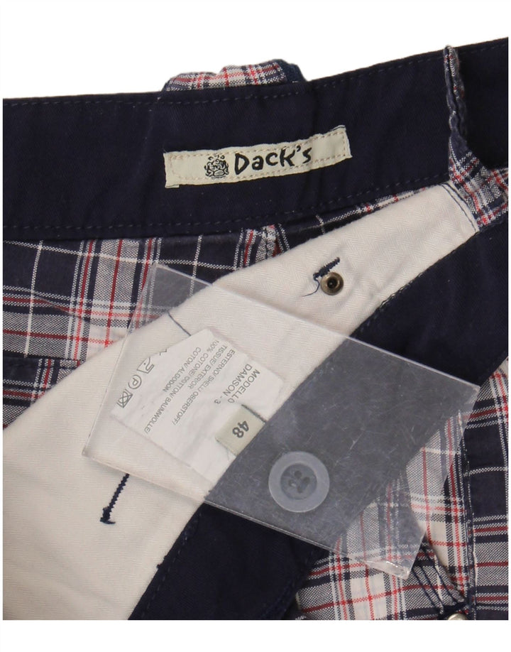 Męskie spodenki chino Dack's IT 48 Medium W36, bawełniana, granatowa krata