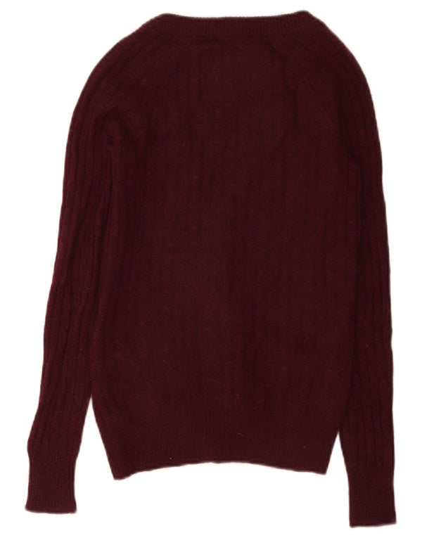 Sweter damski Jack Wills Cardigan UK 4 XS Burgundowa wełna z merynosów