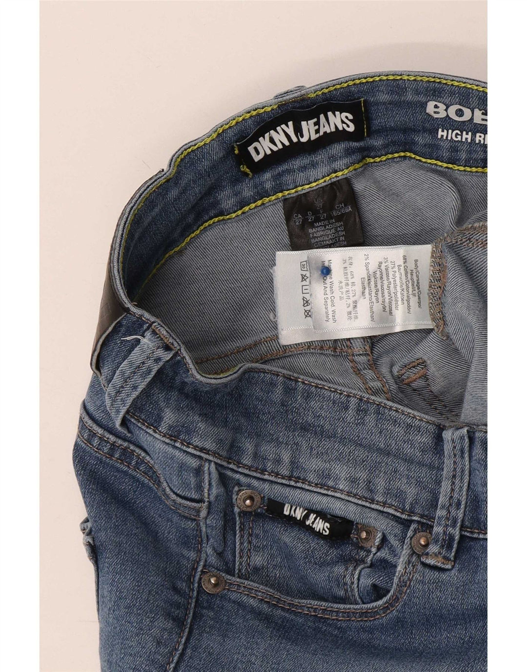 Dżinsy damskie Dkny Flared W27 L31 Niebieskie bawełniane