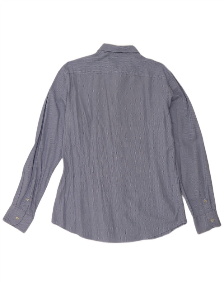 Męska koszula slim fit Massimo Dutti, duża, niebieska, geometryczna