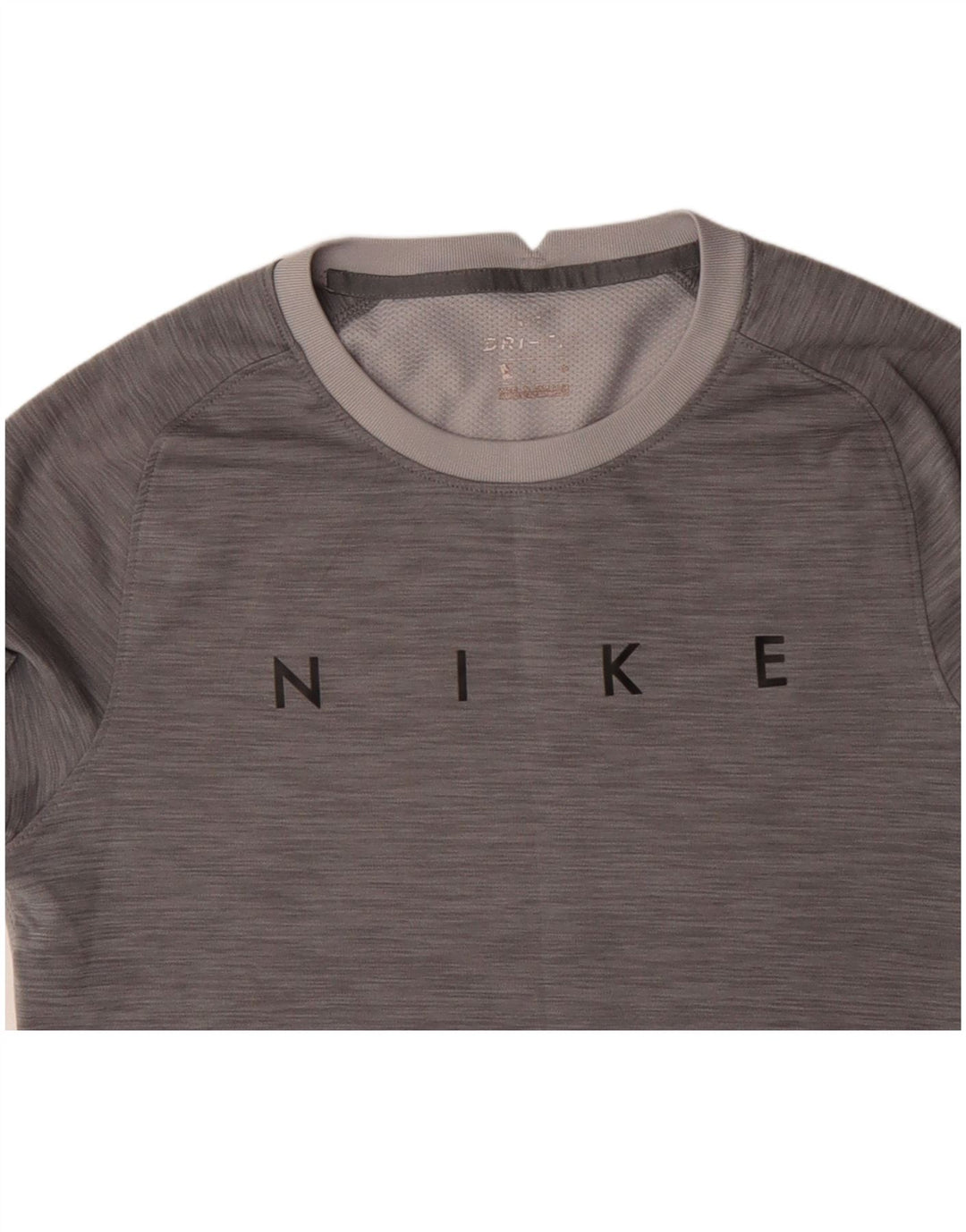 Męski T-shirt NIKE Dri Fit z grafiką, mały, szary poliester z blokami kolorów