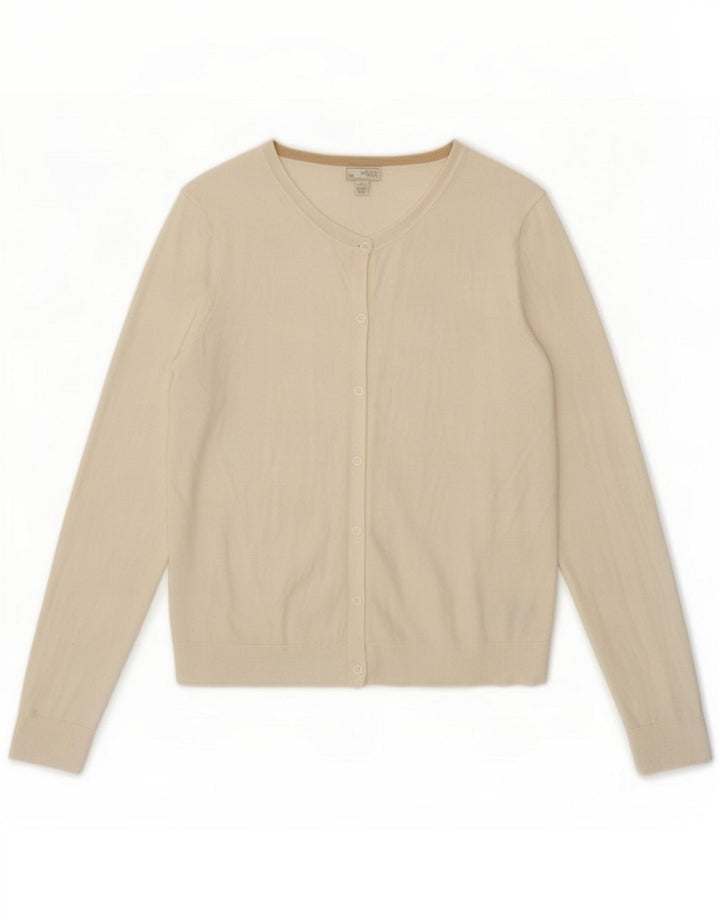 Damski sweter rozpinany Gap UK 12 Medium White Cotton