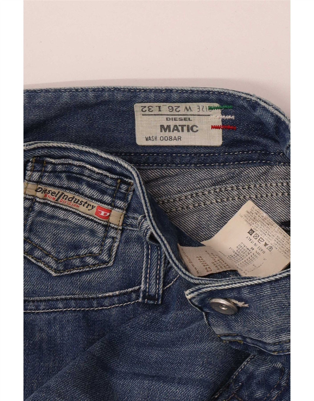 Diesel Damskie Matic Distressed Slim Jeans W26 L32 Niebieskie bawełniane