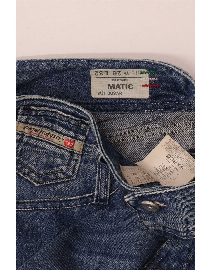 Diesel Damskie Matic Distressed Slim Jeans W26 L32 Niebieskie bawełniane