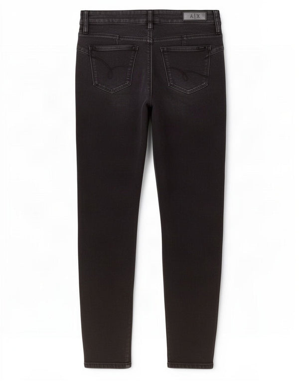 Armani Exchange Damskie Super Obcisłe Dżinsy W27 L28 Czarne Bawełniane