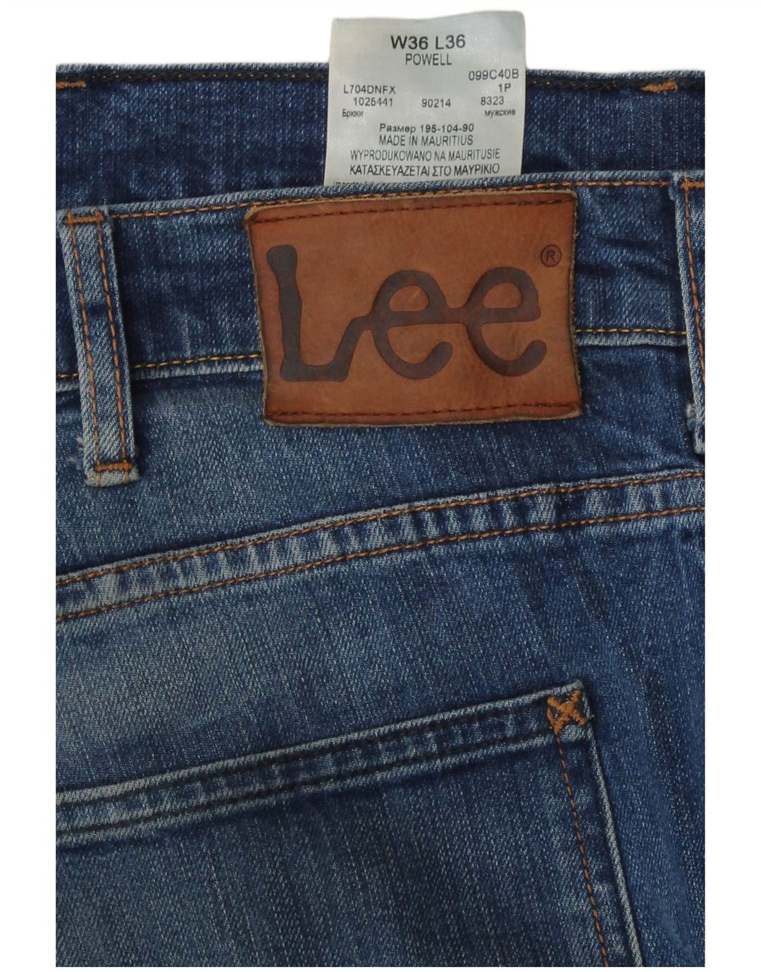 Męskie jeansy Lee Powell Slim W36 L36 Niebieskie bawełniane