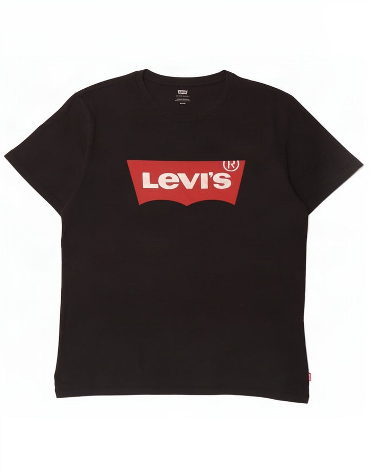 Męska koszulka z grafiką Levi's Top, średnia czarna bawełna