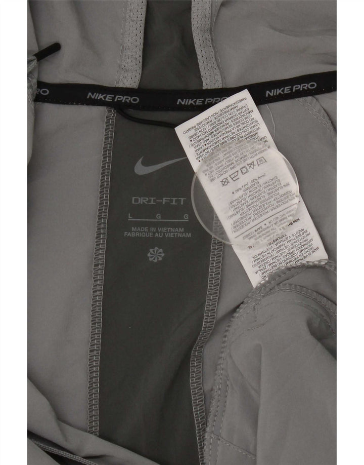 Męska kurtka dresowa z kapturem i kapturem Nike Dri Fit, duża, szara, z blokami kolorów