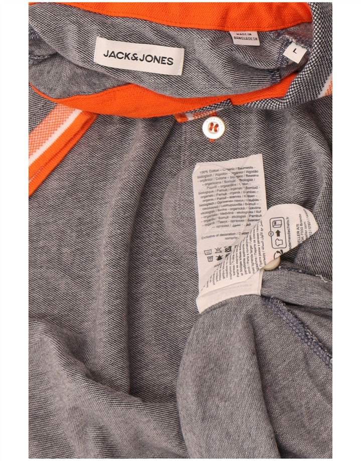 Męska koszulka polo Jack & Jones, duża, szara, bawełniana