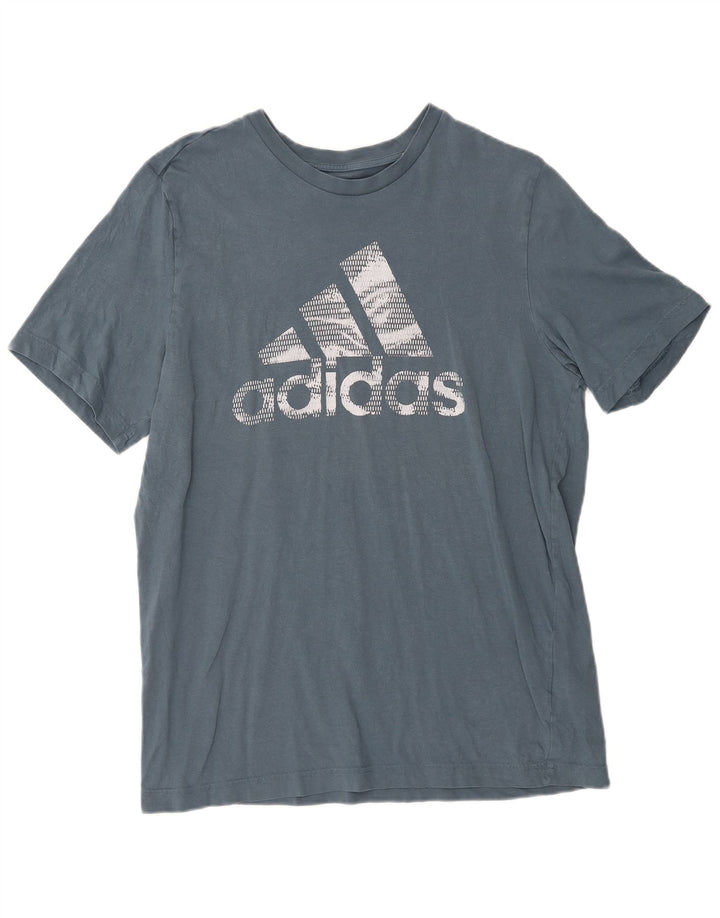Męska koszulka graficzna Adidas Top Medium Blue Cotton