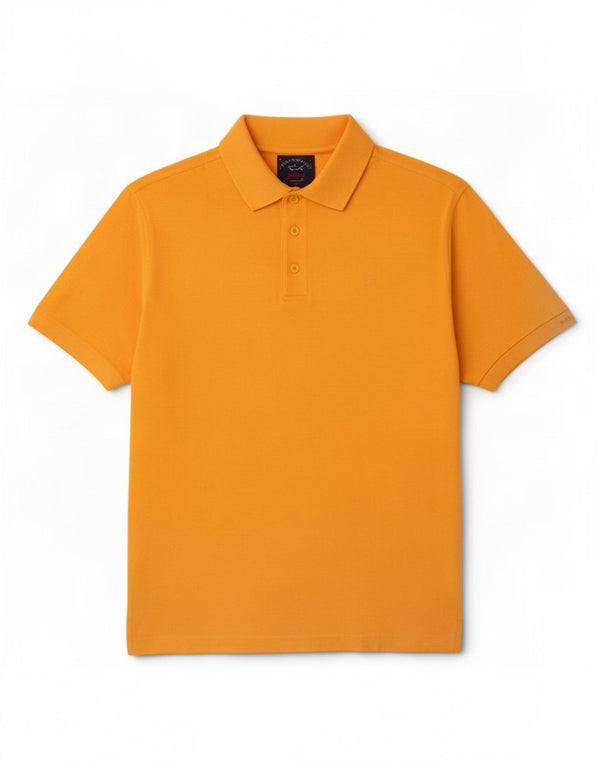 Męska koszulka polo Paul & Shark, mała, żółta, bawełniana