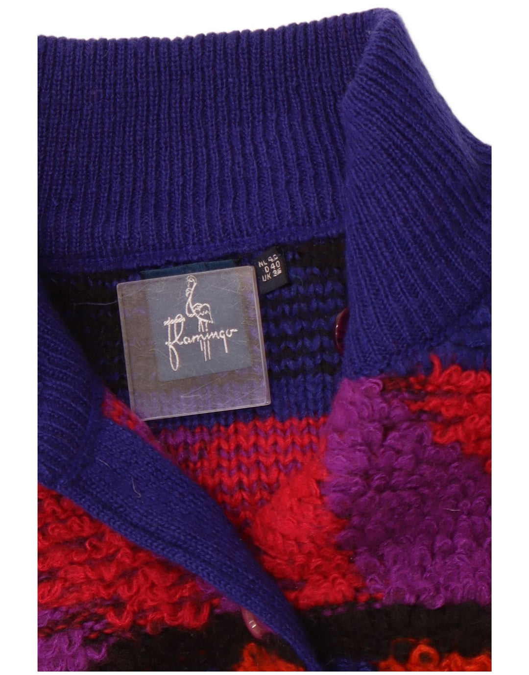 Sweter damski VINTAGE EU 40 Średni niebieski geometryczny akryl