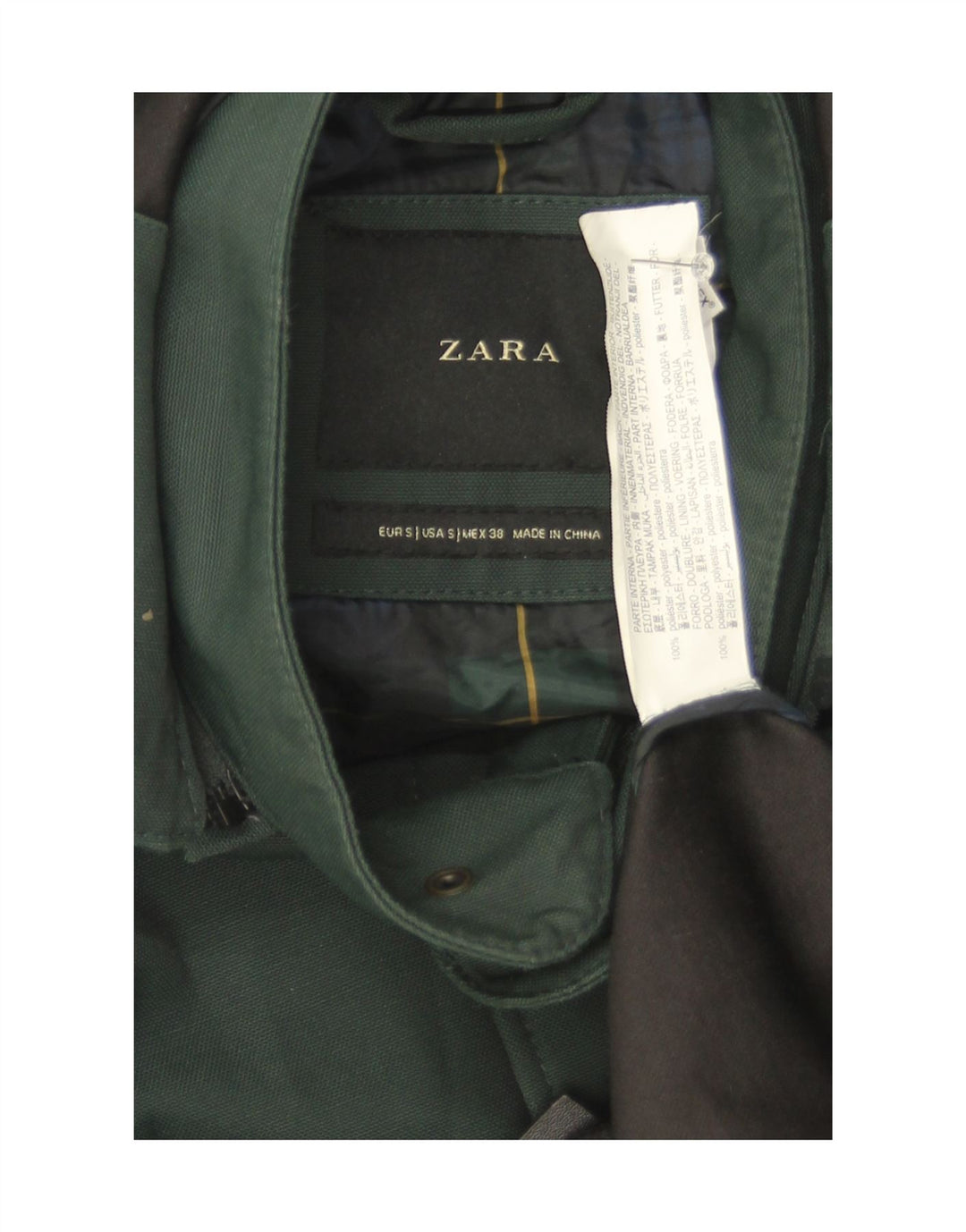 Męska kurtka parka z kapturem Zara UK 36 Small Green