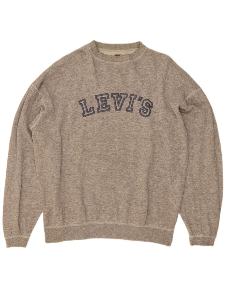 Męska bluza z grafiką Levi's XL, szara, nakrapiana bawełna