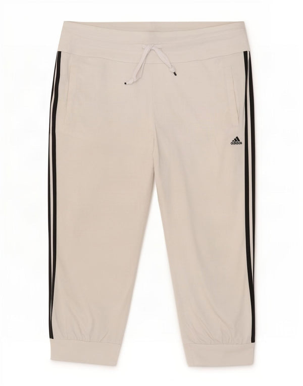 Damskie spodnie dresowe Adidas Capri Joggers UK 16/18 Duże, białe bawełniane