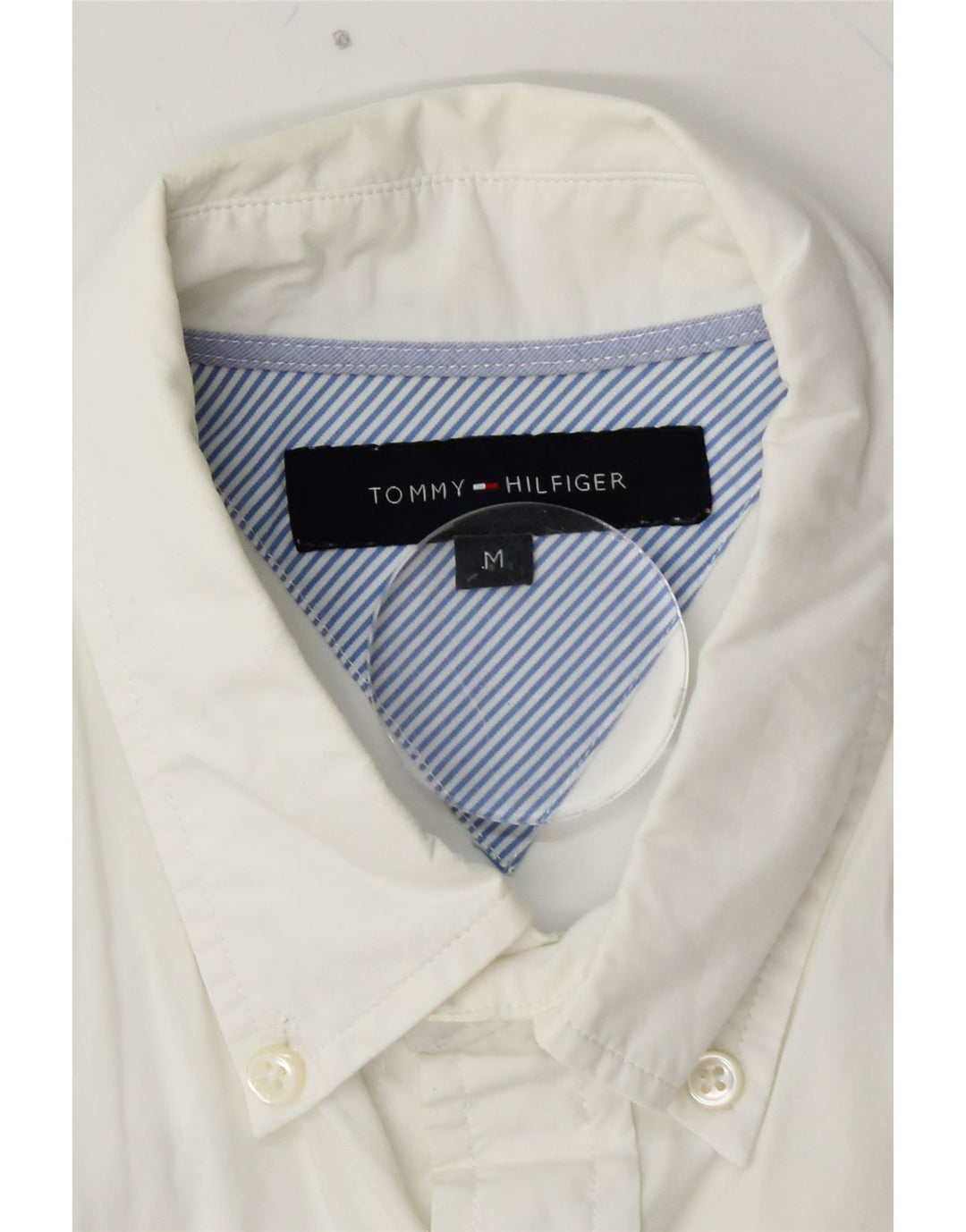 Męska koszula z krótkim rękawem TOMMY HILFIGER, średnia, biała bawełna