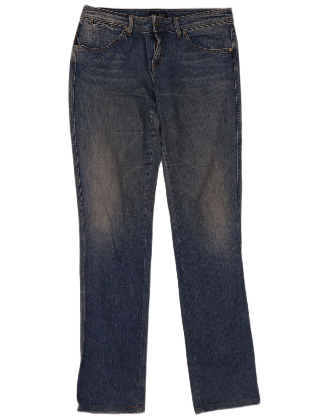 Damskie jeansy Armani Slim W30 L33 Niebieskie bawełniane