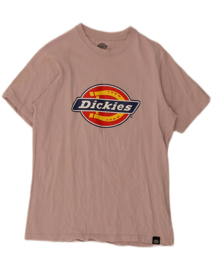 Męska koszulka z grafiką Dickies, mała, różowa, bawełniana