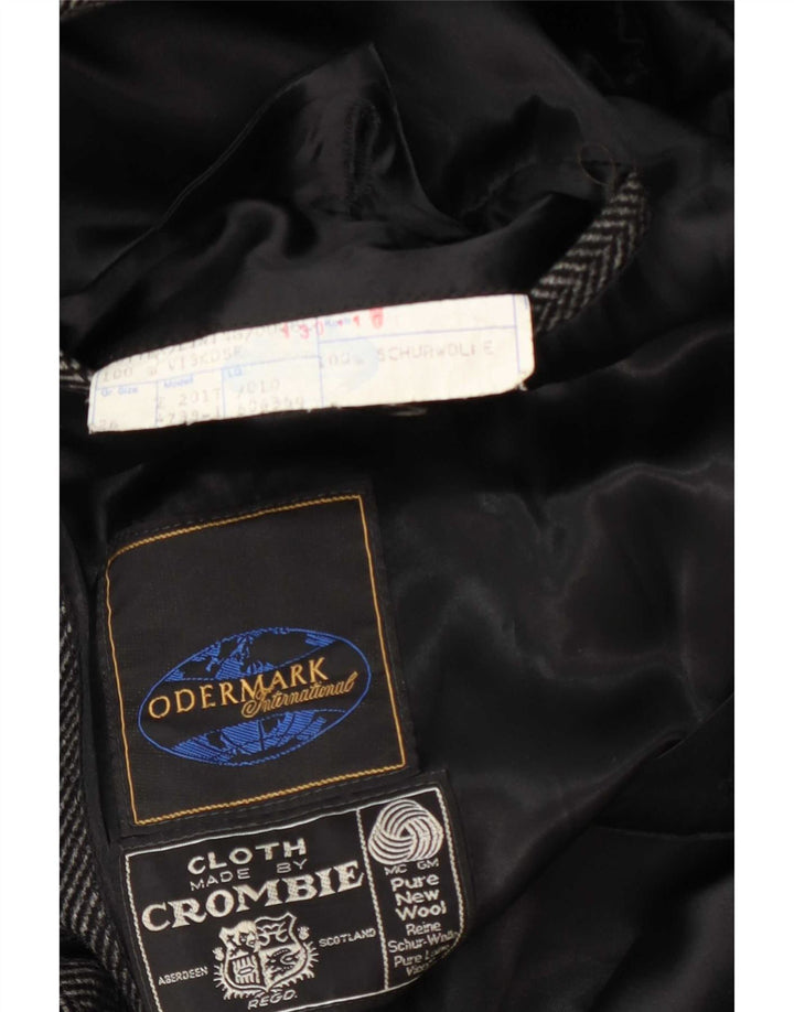 Płaszcz męski Crombie UK 42 XL Szara wełna w jodełkę