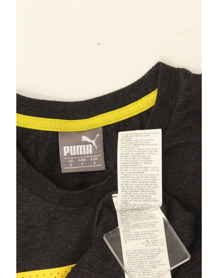Męska koszulka z grafiką Puma, mała, szara, bawełniana