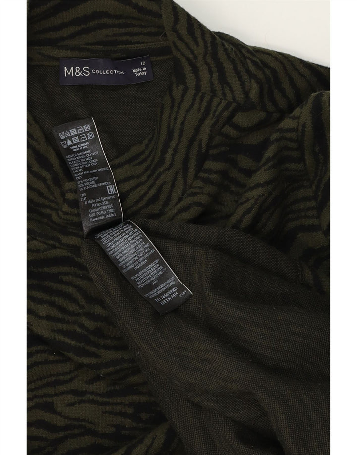Marks & Spencer Damska sukienka namiotowa z długim rękawem UK 12, średnia zieleń