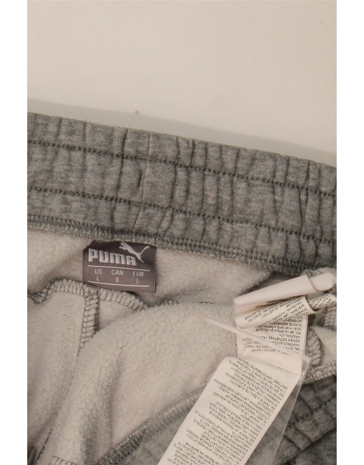 Męskie spodnie dresowe PUMA Joggery, duże, szare, nakrapiane, bawełniane