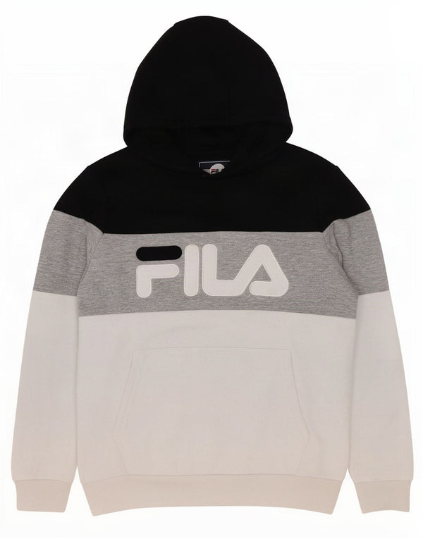 Chłopięcy sweter z kapturem Fila z grafiką 13-14 lat, wielobarwny, z blokami kolorów