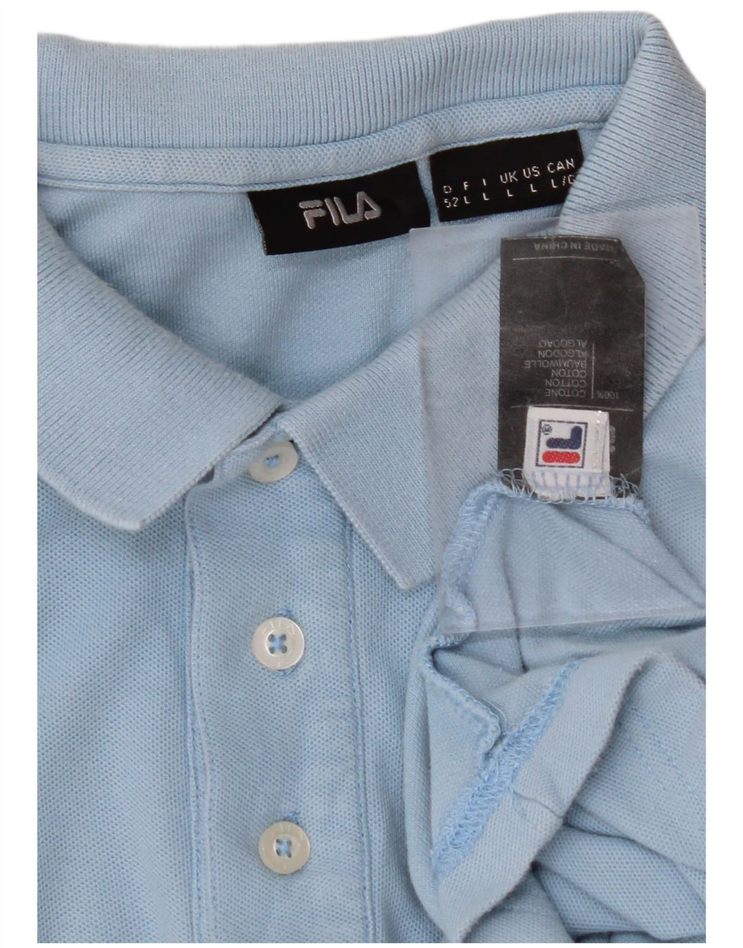 FILA Mens Polo Shirt Large Blue Cotton