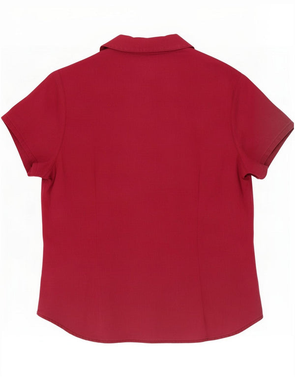 Eddie Bauer Damska koszula z krótkim rękawem UK 14 Medium Pink Linen