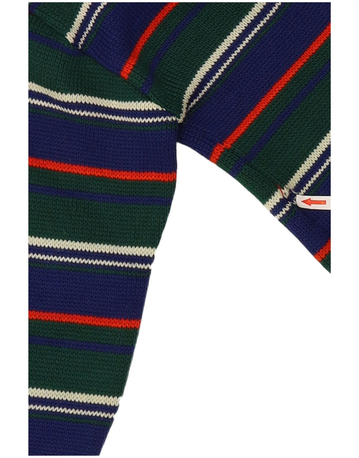 Vintage damski sweter z golfem IT 42 w średnie zielone paski