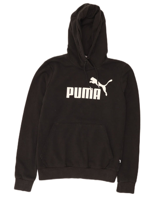 Damski sweter z kapturem Puma z grafiką UK 10, mały, czarny, bawełniany