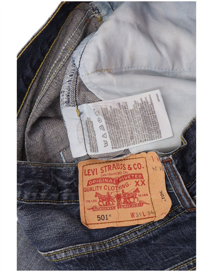 Męskie jeansy Levi's 501 Straight W31 L30 Niebieskie bawełniane
