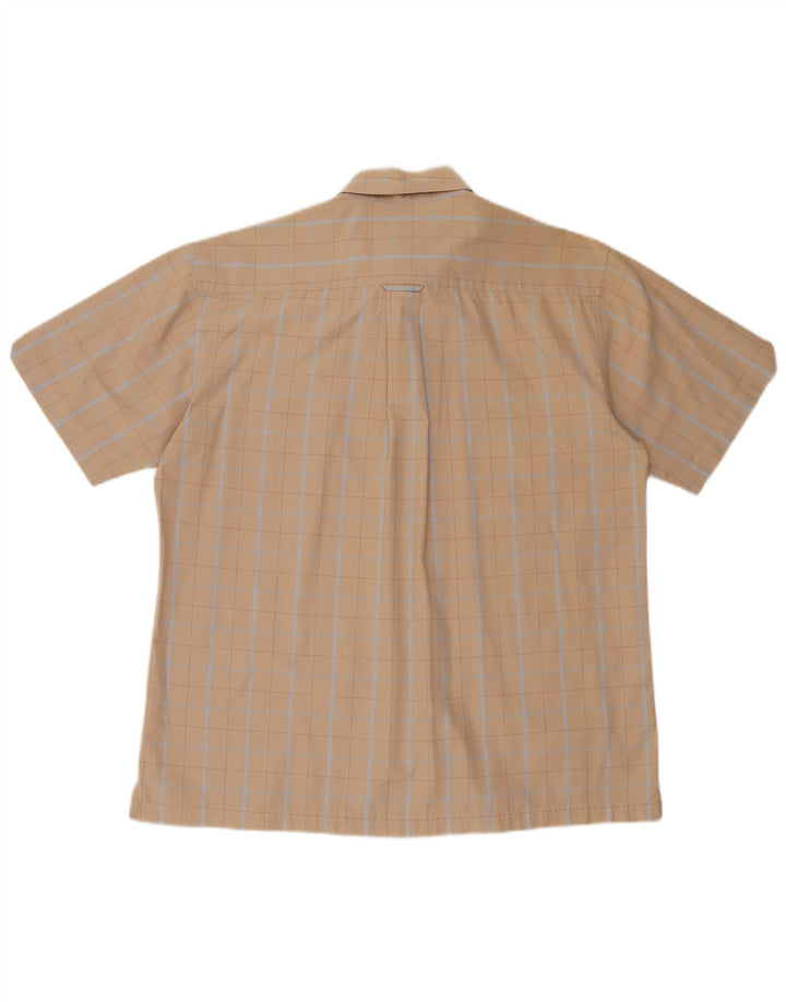 Męska koszula z krótkim rękawem Ben Sherman w dużą beżową kratkę