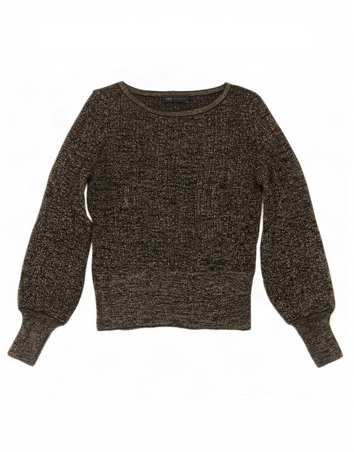 Marks & Spencer Damski sweter z dekoltem w łódkę UK 12 Średni czarny wiskoza