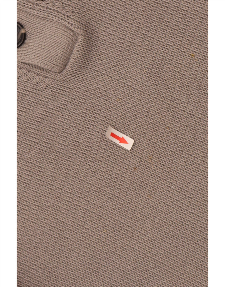 Męski sweter zapinany na guziki Reiss XL, szary, bawełniany