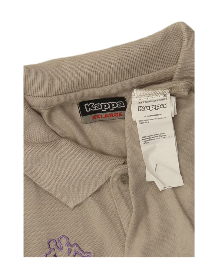 Męska koszulka polo Kappa 2XL, beżowa, bawełniana