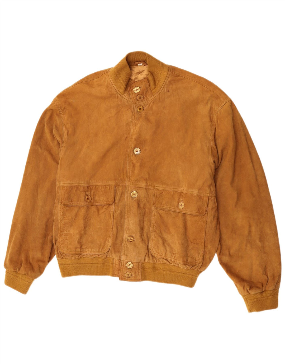 Vintage męska zamszowa kurtka bomber IT 52 XL brązowa skóra