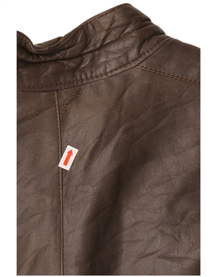 Vintage męska skórzana kurtka wojskowa IT 56 3XL szara skóra