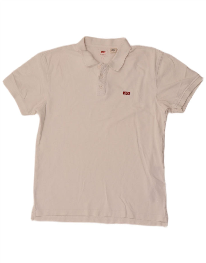 Męska koszulka polo Levi's, średnia biała bawełna