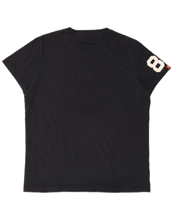 Męski T-shirt z grafiką Superdry, 2XL, czarna, bawełniana